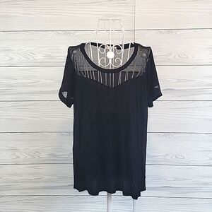 Occasion short sleeved black tunic top Women's Size M